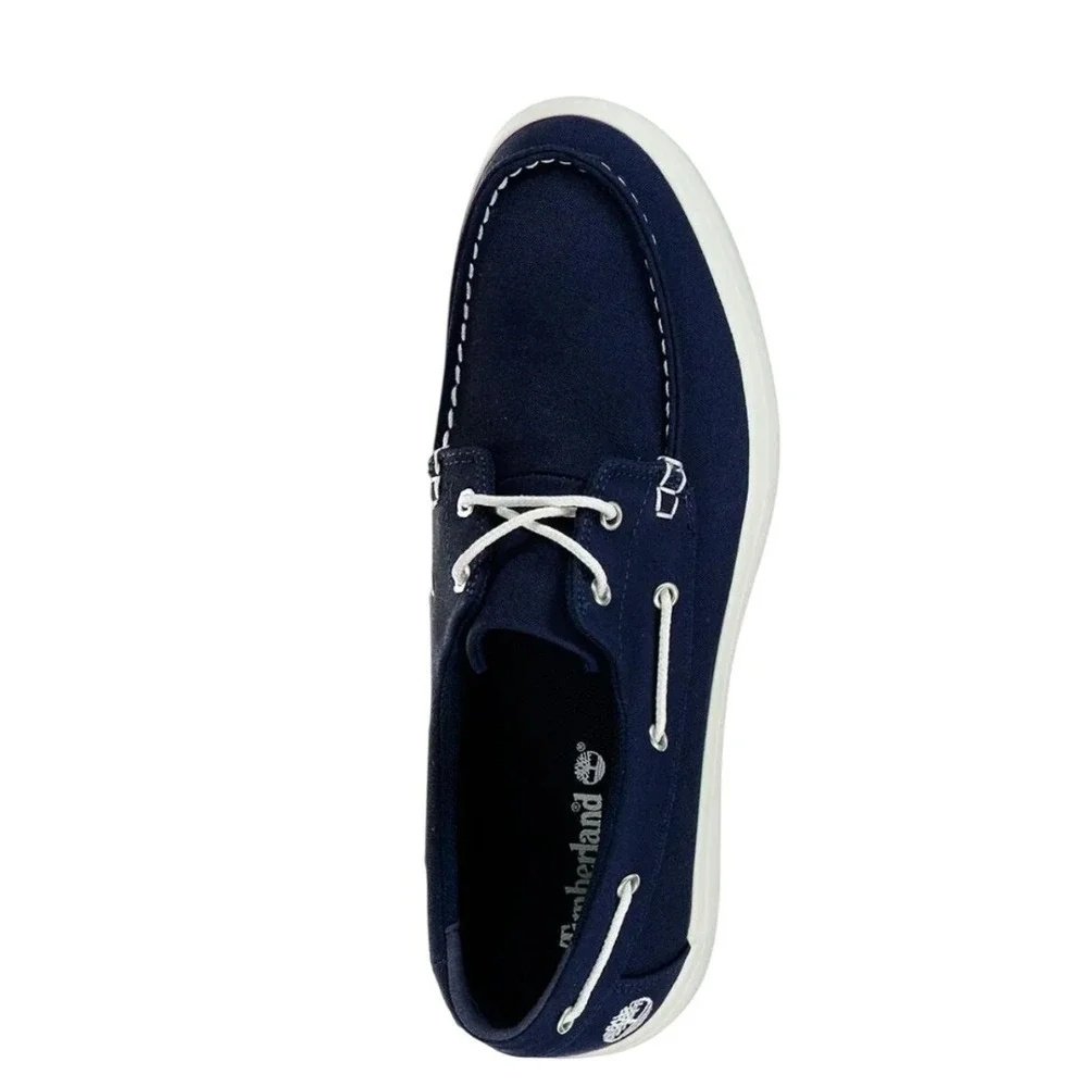 Timberland Mens Boat Shoes Canvas Deck Casual Slip On‎ Loafers Navy